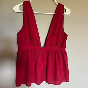 Tobi Red Sleeveless Top Size Medium